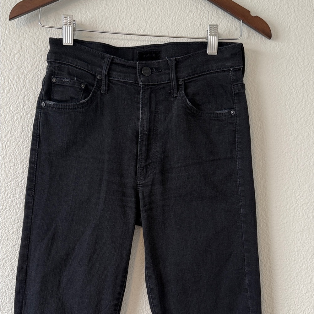 Mother Women’s Black Insider Crop Step Fray Not Guilty Distressed hem 26 - Picture 4 of 15